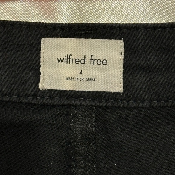 Aritzia Wilfred Free Two Step Flared Pants High Waisted Jeans Black Minimal Sz 4 - Picture 8 of 10